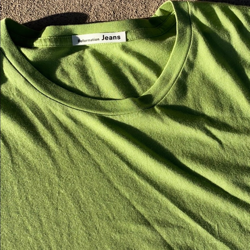 Reformation Jeans Green T-Shirt